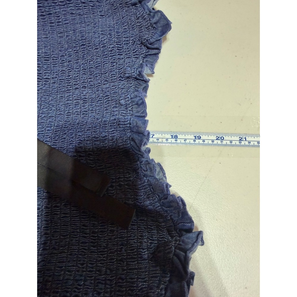 NWT Kimchi Blue Marley Denim Top Womens XL Blue Bow Smocked Coquette Cottagecore - Picture 10 of 10